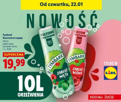 Koncentrat napoju Tymbark jabłko-wiśnia promocja w Lidl