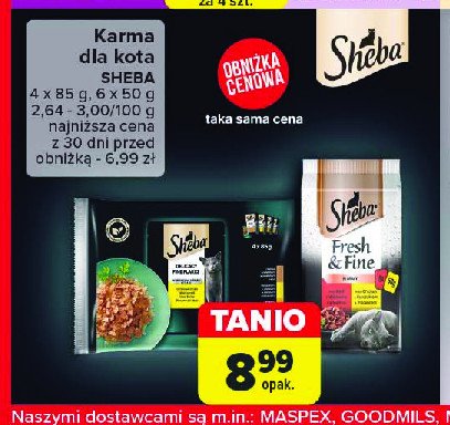 Karma dla kota z wołowiną i kurczakiem Sheba fresh & fine promocja