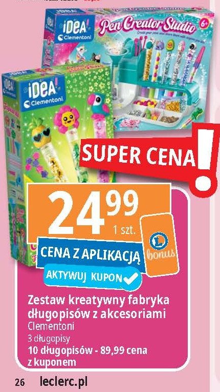 Zestaw kreatywny idea fabryka długopisów 10 szt Clementoni promocja