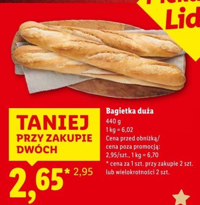 Bagietka duża promocja w Lidl