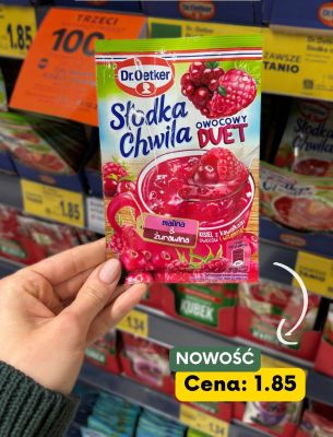 Kisiel słodka chwila owocowy duet malina & żurawina promocja w Kaufland