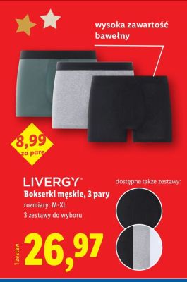 Bokserki męskie LIVERGY, 3 pary promocja w Lidl