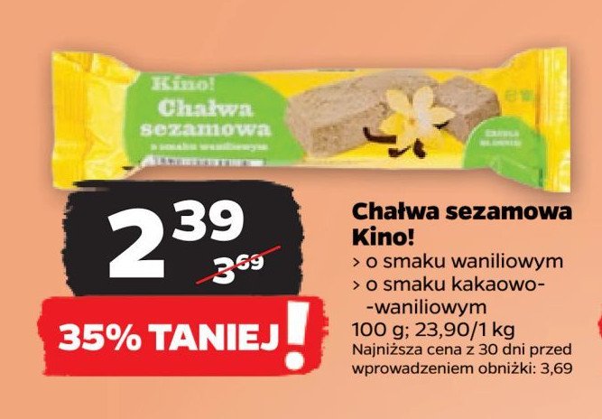Chałwa sezamowa kakaowo- waniliowa Kino! promocja
