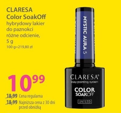 Lakier hybrydowy do paznokci CLARESA Color SoakOff różne odcienie 5 g promocja w Hebe