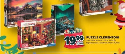 Puzzle Clementoni 1000 elementów, różne rodzaje promocja w Stokrotka
