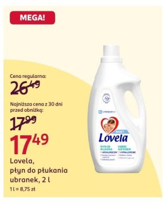 Płyn do płukania ubranek Lovela, 2 l promocja w Rossmann