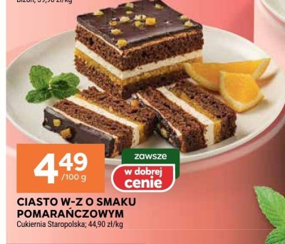 Ciasto W-Z o smaku pomarańczowym Cukiernia Staropolska promocja w Stokrotka