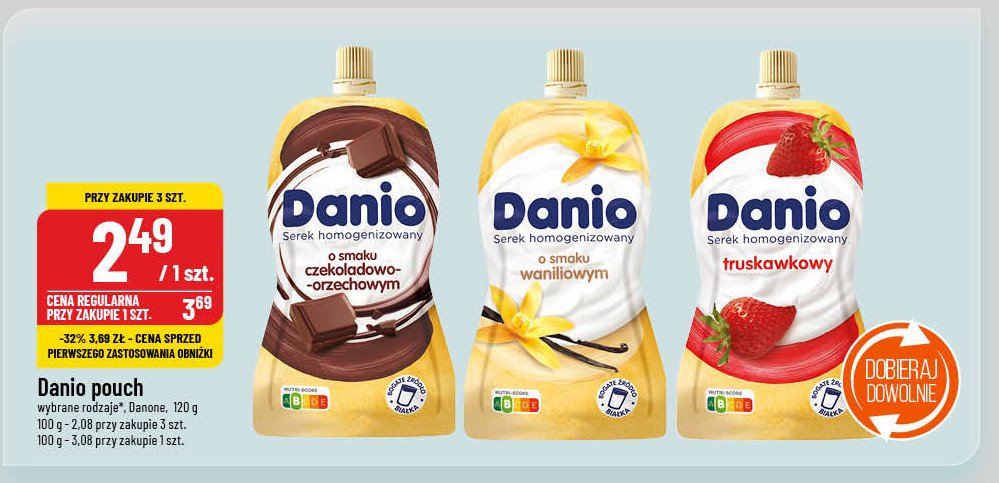 Serek czekoladowo-orzechowy saszetka Danone danio promocja