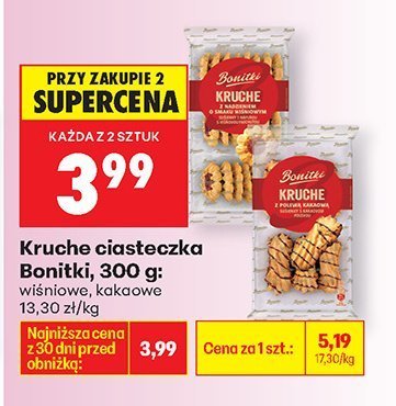 Kruche ciasteczka wiśniowe lub kakaowe promocja w Biedronka