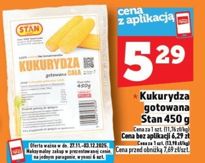Kukurydza gotowana Stan 450 g promocja w TOPAZ