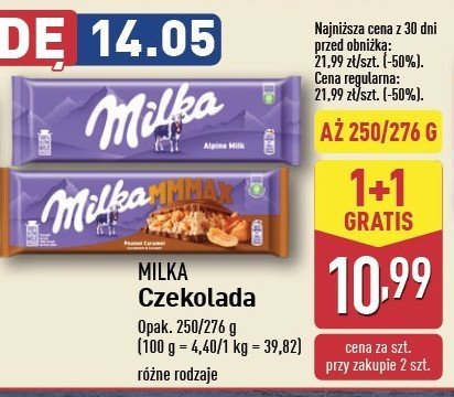 Czekolada peanut caramel Milka mmmax promocja w Aldi