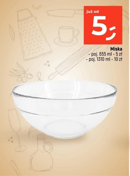 Miska szklana 1.31 l promocja w Dealz