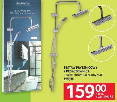Zestaw prysznicowy deszczownica kolor chrom lub czarny mat promocja w Selgros