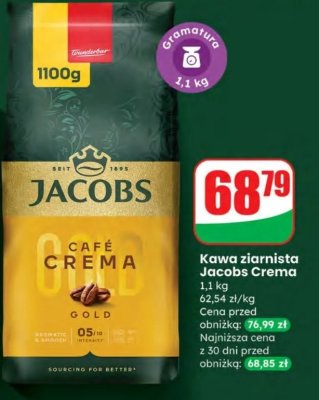 Kawa ziarnista Crema 1,1 kg promocja w Dino