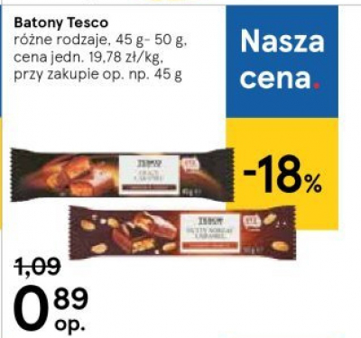 Baton karmelowy Tesco mw promocja