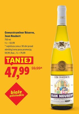 Wino Gewurztraminer Réserve 750 ml Jean Neubert promocja