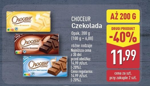 Czekolada bia艂a wy艣mienita Choceur promocja