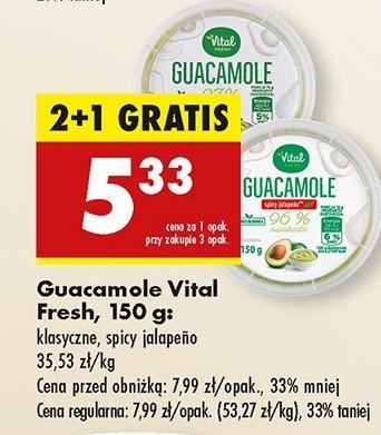 Guacamole spicy jalapeno Vital fresh promocja