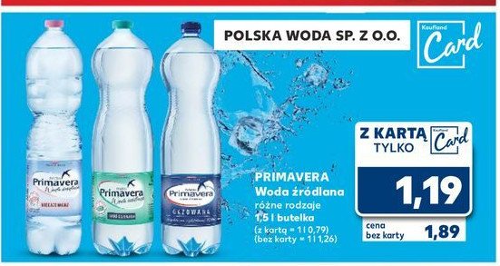 Woda niegazowana Primavera promocja