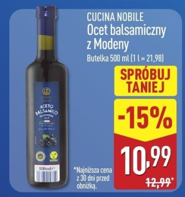 Ocet balsamiczny z Modeny  promocja w Aldi