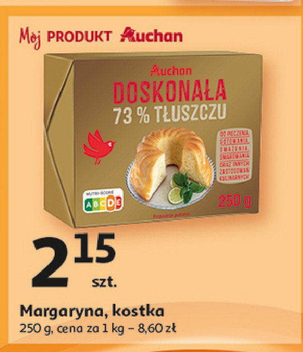 Margaryna doskonała 73 % Auchan różnorodne (logo czerwone) promocja