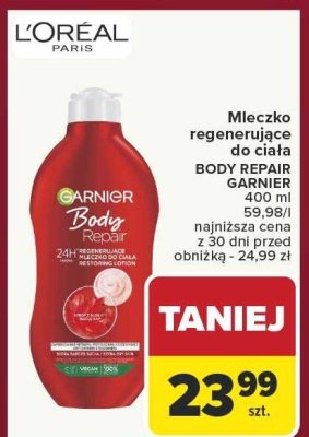 Mleczko regenerujące do ciała BODY REPAIR GARNIER 400 ml promocja w Carrefour