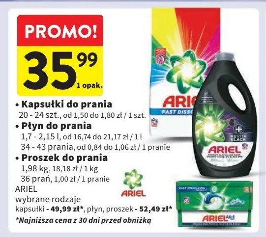 Żel do prania revita black Ariel promocja