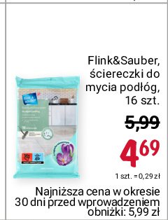 Ściereczki nasączone do mycia podłóg wiosna Flink & sauber promocja