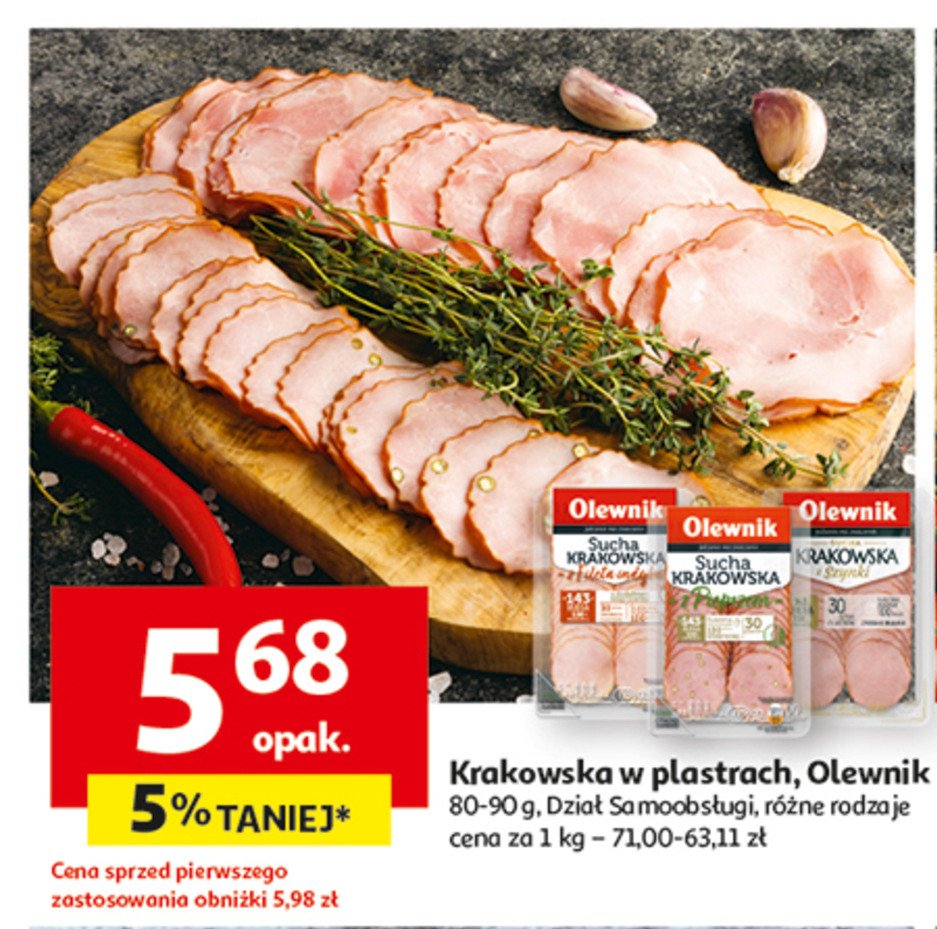 Kiełbasa krakowska sucha z szynki Olewnik promocja