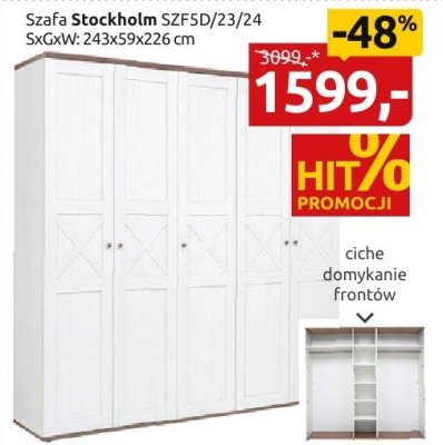 Szafa Stockholm SZFSD/23/24 promocja w Black Red White