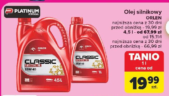 Olej 15w-40 Orlen platinum classic promocja