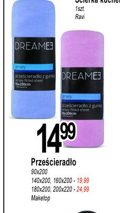 Przescierad艂o jersey z gumk膮 90 x 200 cm Dream promocja