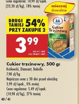 Cukier trzcinowy dry demerara Diamant Diamant polska promocja