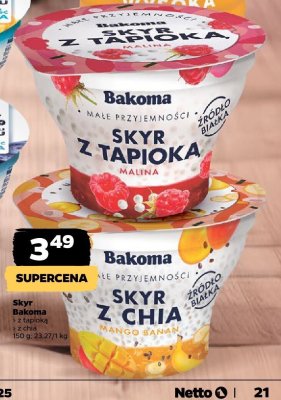 Jogurt skyr z tapioką malina promocja w Netto