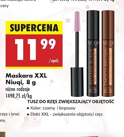 Tusz do rzęs choco brown Niuqi promocja w Biedronka