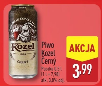 Piwo Kozel Cerny puszka 0,5l promocja w Aldi