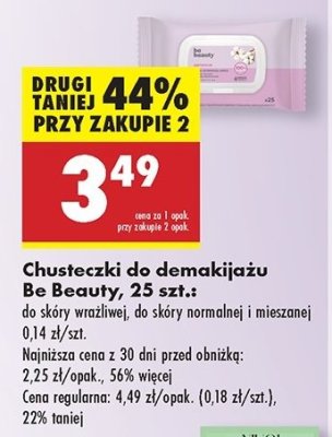 Chusteczki do demakijażu sensitive Be beauty care promocja
