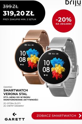 Zegarek Smartwatch Verona Stal złoty Garett promocja w Briju
