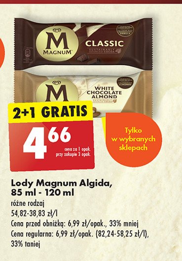 L贸d white almond Algida promocja