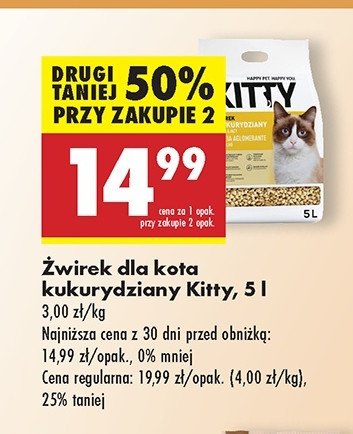 Żwirek kukurydziany Kitty promocja w Biedronka