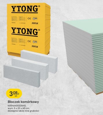 Bloczek komórkowy YTONG promocja w Castorama