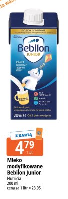 Mleko modyfikowane Bebilon Junior Nutricia promocja w Leclerc
