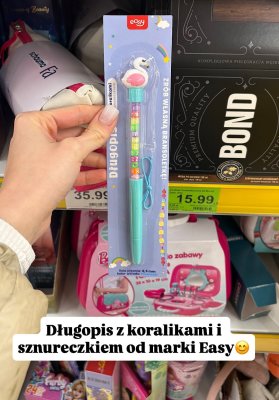 Długopis z koralikami i sznureczkiem Easy promocja w Dino