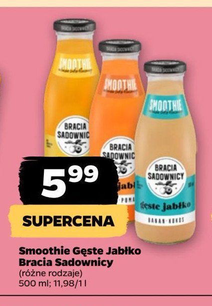 Napój smoothie banan-kokos Bracia sadownicy promocja w Netto