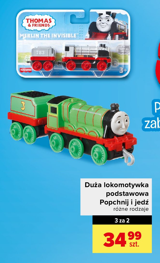 Lokomotywa tomek i przyjaciele merlin the invisible Fisher-price promocja