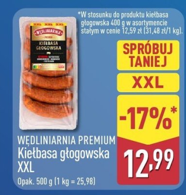 Kiełbasa głogowska XXL  promocja w Aldi