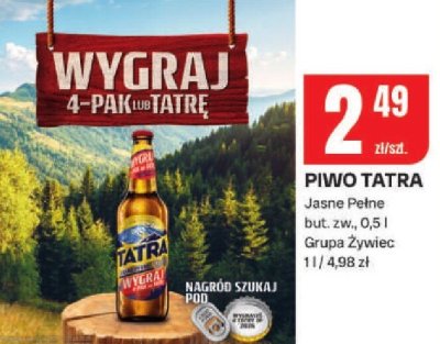 Piwo TATRA Jasne Pełne promocja w Chorten