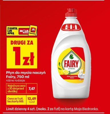 Płyn do mycia naczyń Fairy promocja w Biedronka