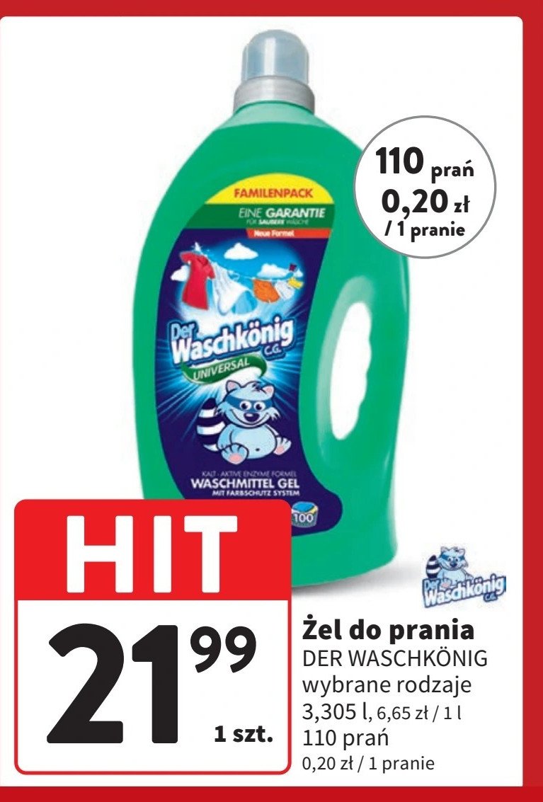 Żel do prania universal Der waschkonig promocja