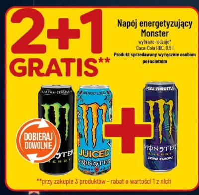 Napój energetyzujący Monster różne rodzaje Coca-Cola HBC promocja w POLOmarket